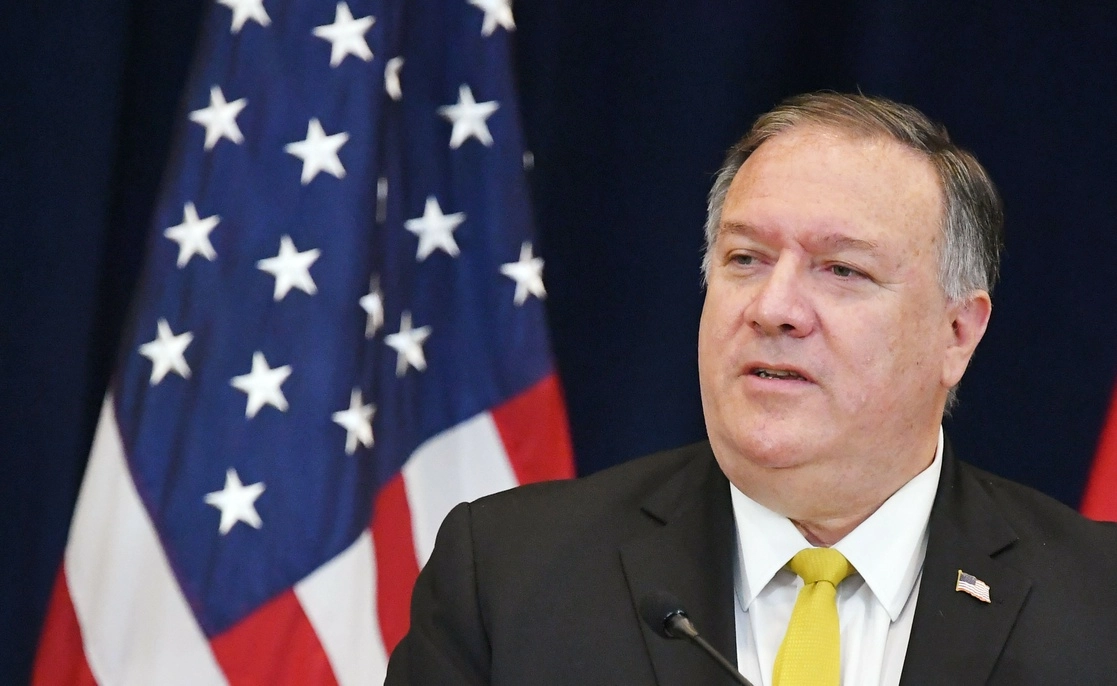El secretario de Estado de EU, Mike Pompeo, durante una conferencia de prensa en el Departamento de Estado en Washington, DC. Foto Afp /Archivo