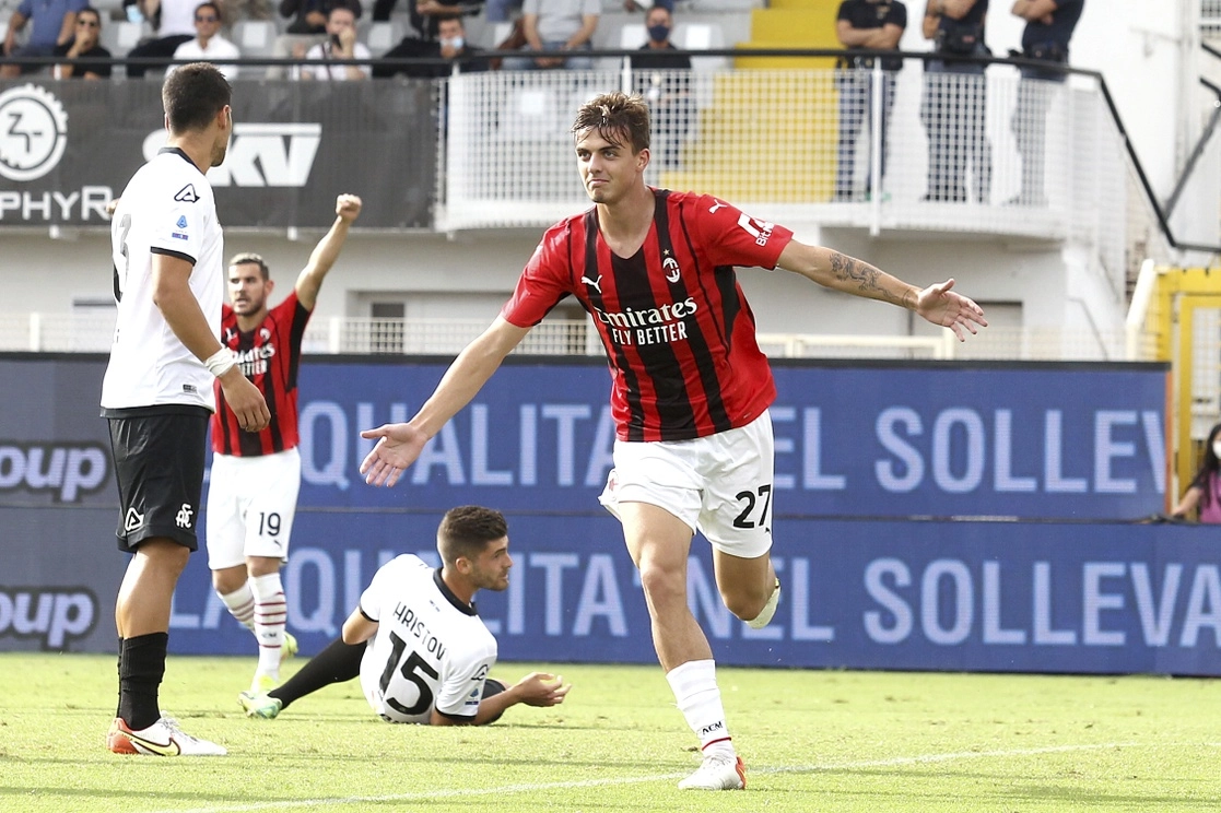 Con el Milan, Daniel Maldini, hijo de la leyenda, Paolo Maldini, marcó su primer gol en la Serie A. Foto Ap