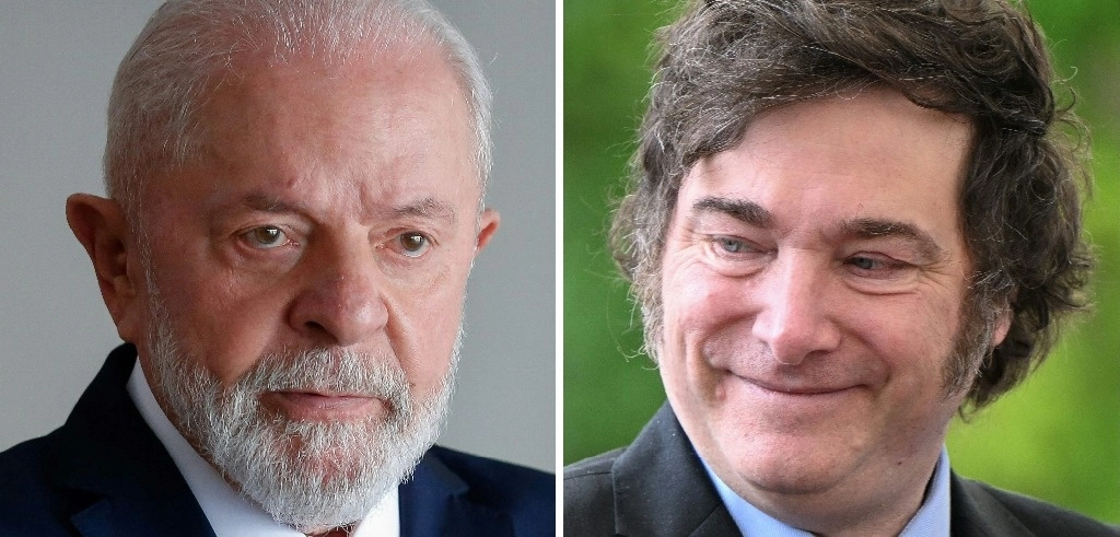 El presidente de Brasil, Luiz Inácio Lula da Silva (izq.), antes de una reunión con su homólogo de Croacia, Zoran Milanovic, en el Palacio de Itamaraty, en Brasilia, el 3 de junio de 2024; y al presidente de Argentina, Javier Milei, llegó para una reunión con el canciller alemán en la Cancillería de Berlín, Alemania, el 23 de junio de 2024. Foto Afp 