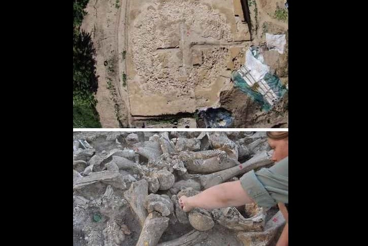 La edificación fue encontrada en Kostenki, Rusia oculta por sedimentos. Foto Tomadas tomadas de la revista Antiquity
