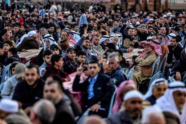 Palestinos asisten a una protesta por el Día de Jerusalén en Gaza. Foto Afp 