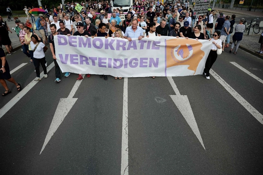 Las manifestaciones se desarrollaron de modo pacífico, según informó la Policía. Foto Afp