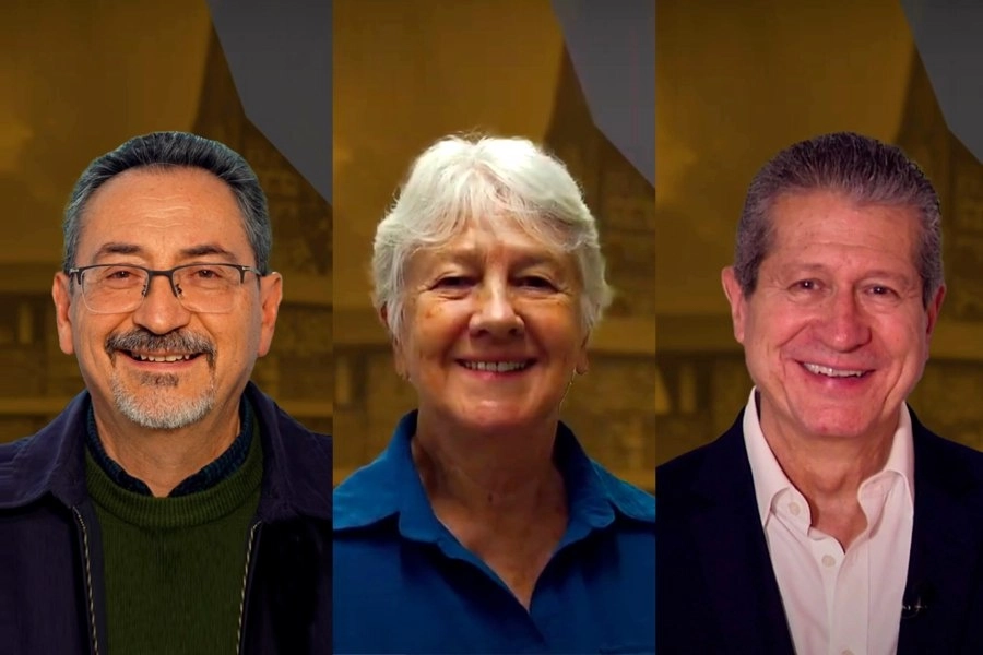 El biólogo Jorge Arturo Meave del Castillo, la química Lena Ruiz Azuara y el ingeniero geofísico Gerardo Suárez Reynoso. Foto tomada de https://www.gaceta.unam.mx/nombra-el-cu-de-la-unam-tres-emeritos/