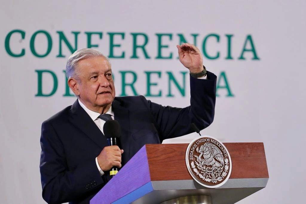 El presidente Andrés Manuel López Obrador en la conferencia matutina del 14 de octubre de 2021. Foto Roberto García Ortiz
