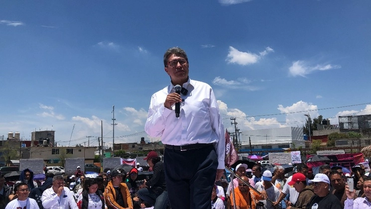 Ricardo Monreal encabezó un evento en Ecatepec ante cientos de militantes de Morena, el 11 de julio de 2023. Foto Javier Salinas 
