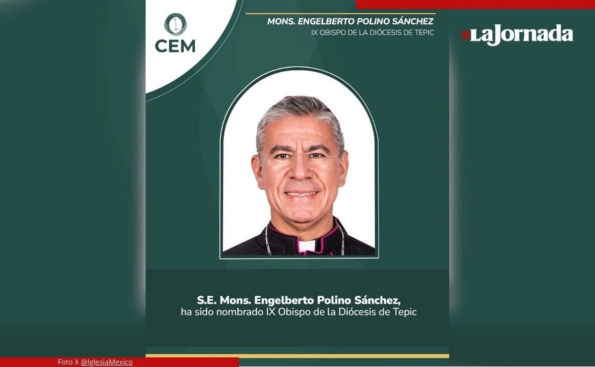La Nunciatura Apostólica a través de la Secretaría General de la Conferencia del Episcopado Mexicano señaló que el papa León XIV designó a Engelberto Polino Sánchez como el nuevo obispo de la Diócesis de Tepic. Foto 