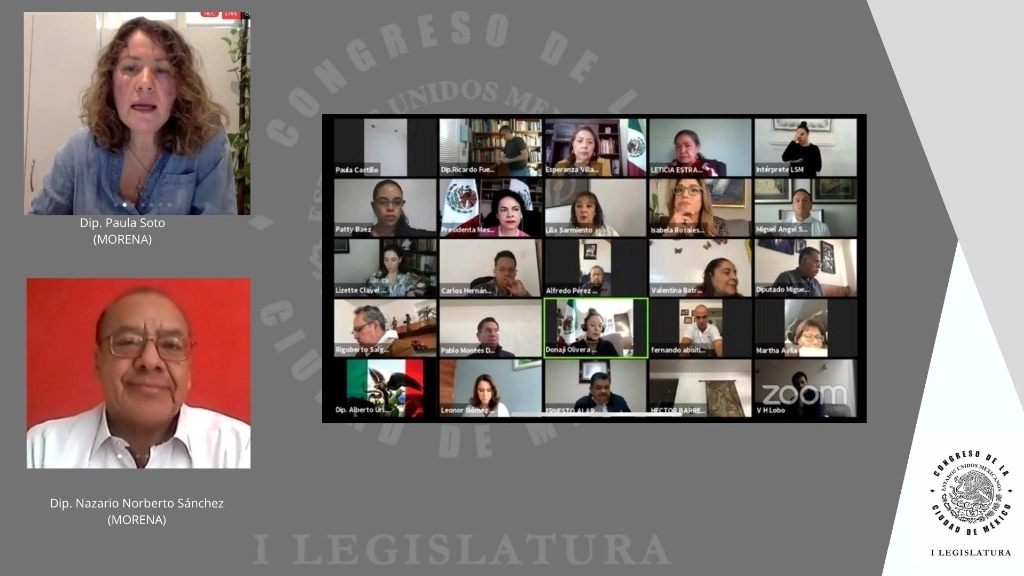 Sesión virtual del Congreso CDMX, donde la morenista Paula Soto busca reformas contra el consumo del cigarro. Foto Tomada del Twitter @Congreso_CdMex