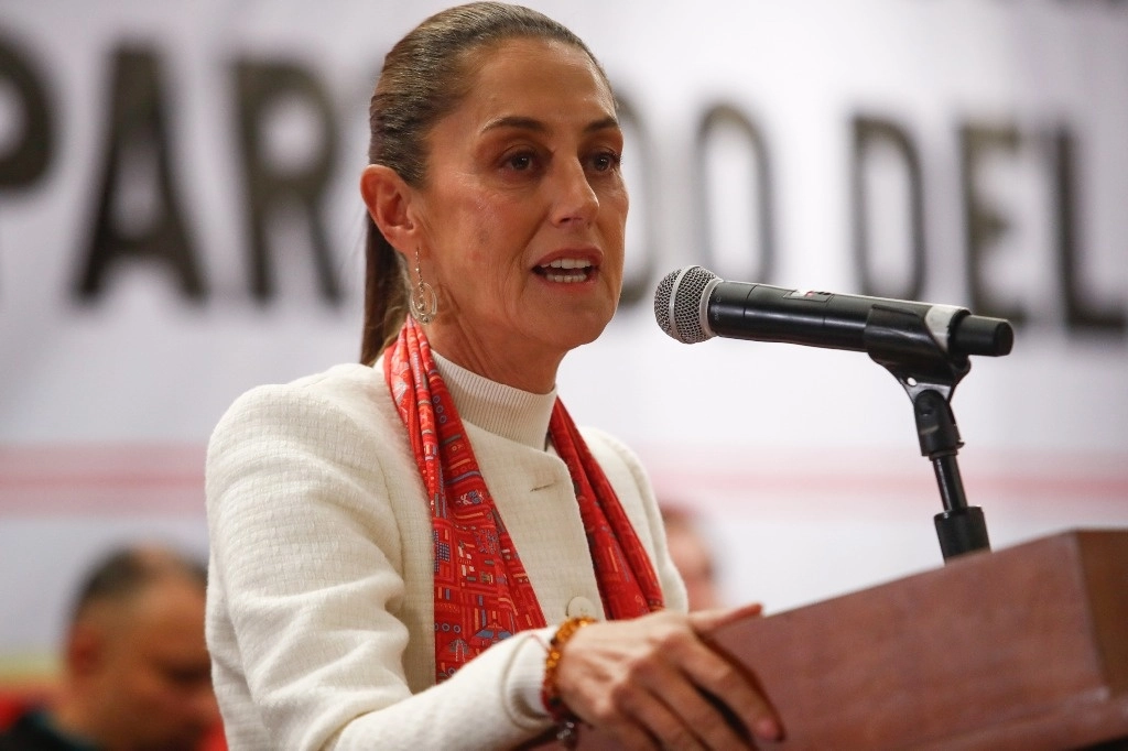 Sheinbaum Pardo manifestó que el INE le da la responsabilidad a esta empresa, que significa, darle el primer debate presidencial a alguien que está vinculado a un partido político. Foto Víctor Camacho/La Jornada