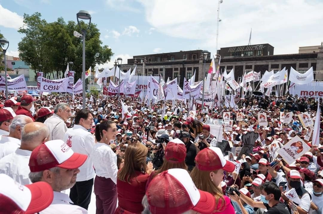 Morenistas durante el evento por la unidad en Toluca, Edomex. Foto Morena