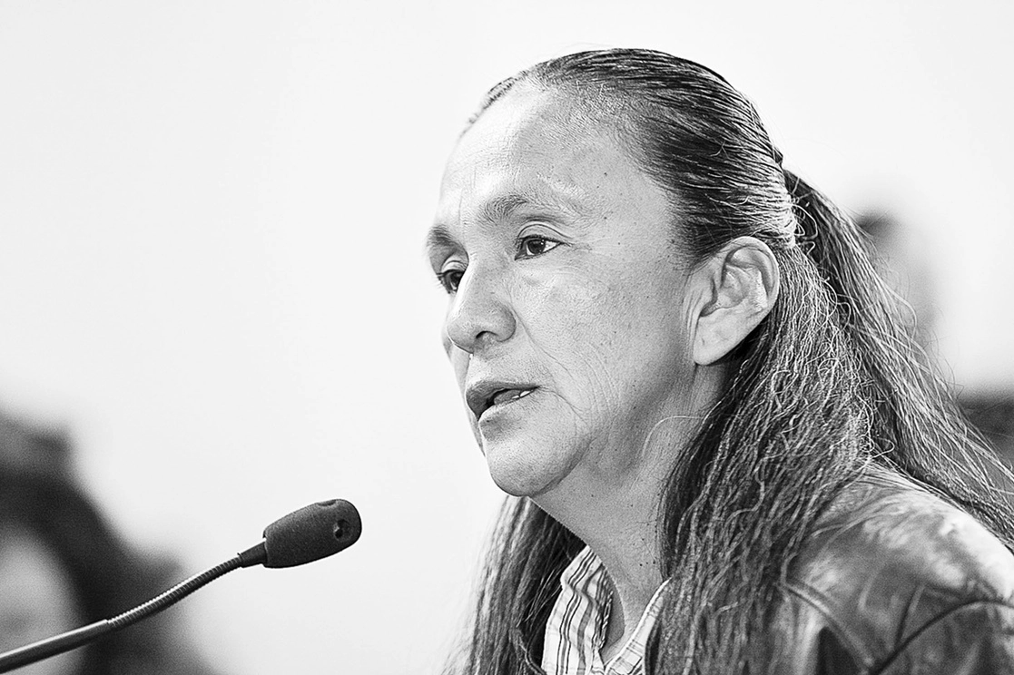 Milagro Sala, de 52 años, líder de la organización Tupac Amaru, quien fue detenida el 16 de enero de 2016 en Jujuy, víctima de persecución política. Foto Télam vía Afp / Archivo
