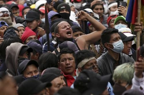 Protesta social en Ecuador en junio de 2022. Foto Ap