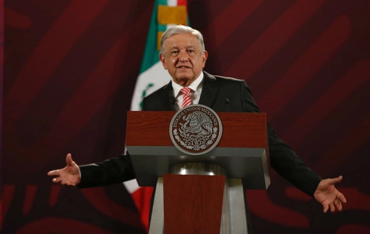 El presidente Andrés Manuel López Obrador durante su conferencia matutina en Palacio Nacional, en la Ciudad de México, el 26 de mayo de 2023. Foto José Antonio López