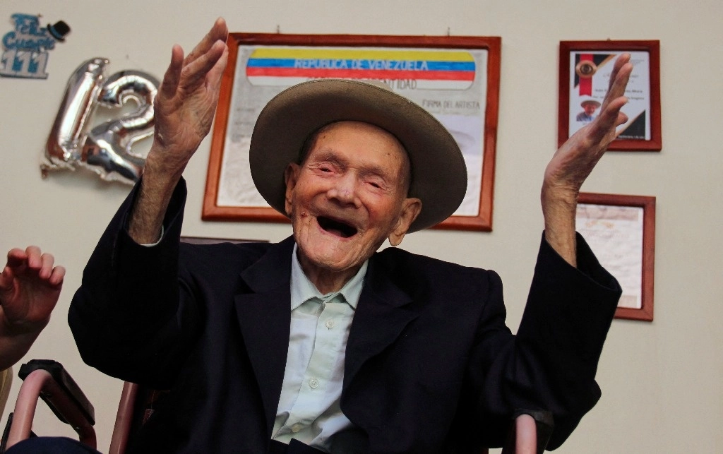 Juan Vicente Pérez Mora "Tío Vicente" el hombre más longevo del mundo murió este día a los 114 años. Foto Afp