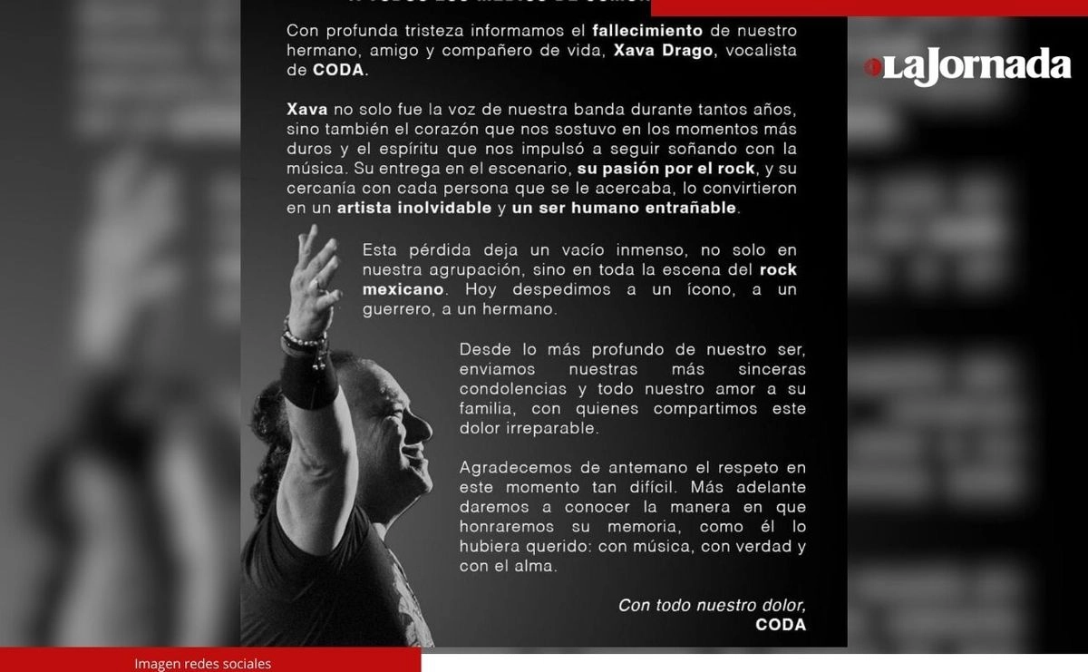 El grupo CODA fue quien difundió la noticia del deceso de su vocalista original  