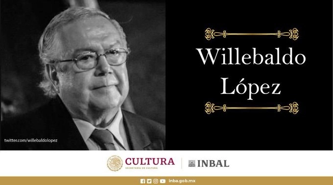 En redes sociales el INBA expresó sus condolencias por la muerte del dramaturgo Wilebaldo López. Foto Twitter @bellasartesinba