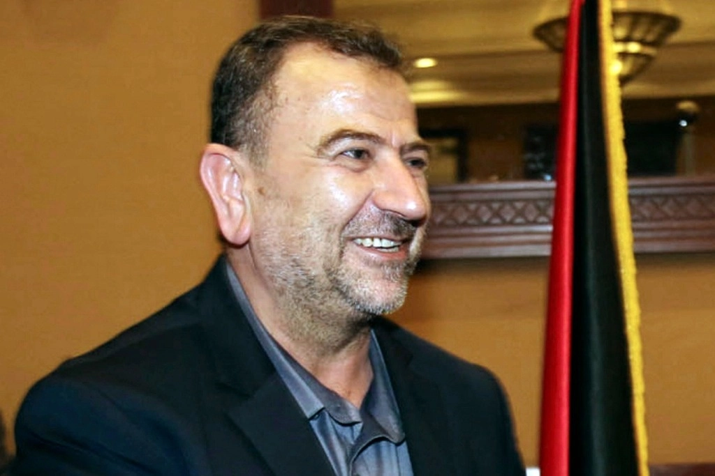 El número dos del movimiento palestino Hamas, Saleh al Arouri, en Gaza, el 2 de agosto de 2018. Foto Ap 