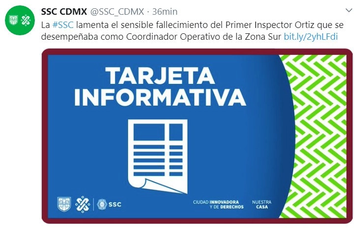 Imagen tomada del Twitter @SSC_CDMX

