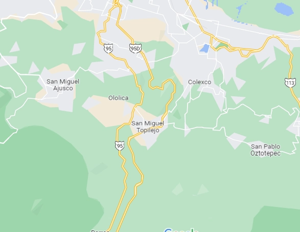 Una menor muerta y 16 heridos fue el saldo que dejó una balacera durante la fiesta patronal de San Miguel Topilejo, en Tlalpan. Foto Google Maps