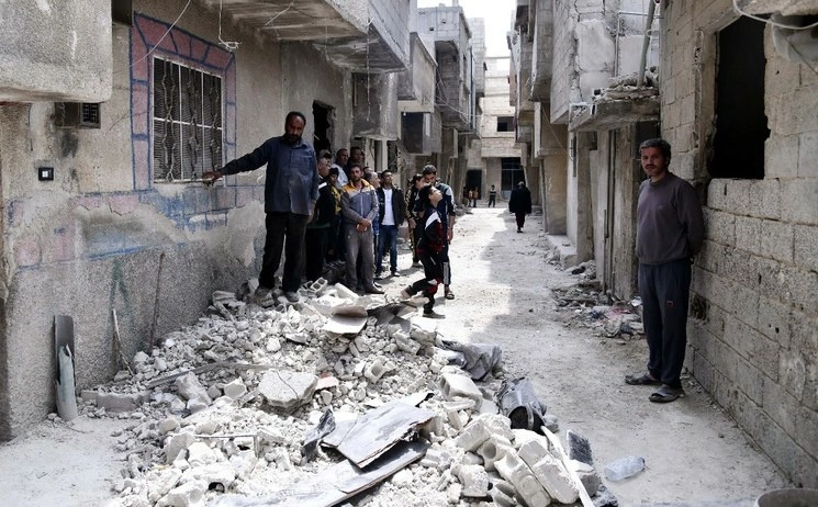 Imagen de archivo de los escombros que dejó un ataque a la ciudad de Damasco, Siria. Foto Xinhua