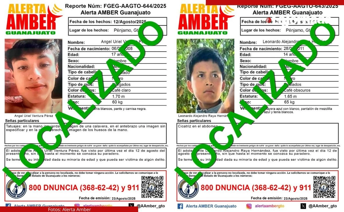 Dos menores de edad reportados como desaparecidos en Pénjamo fueron encontrados tras un operativo donde se desmanteló un centro de operación del CJNG. Foto 