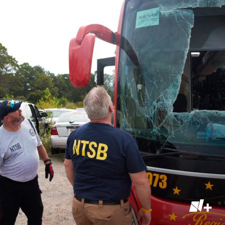 Aspectos del camión involucrado en el accidente en imagen tomada del NTSB de Estados Unidos.
