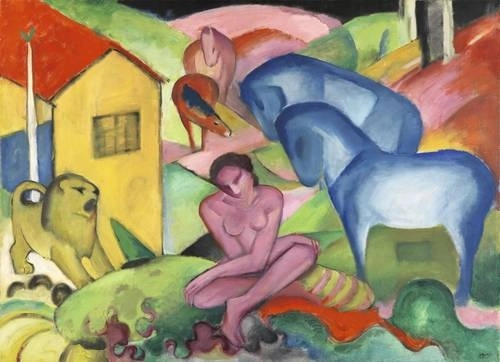 'El sueño' ('The Dream'), 1912, de Franz Marc. Óleo sobre lienzo. Imagen cortesía Museo Thyssen-Bornemisza