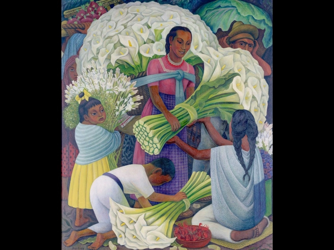 El Centro de Arte Museo Reina Sofía reordenó su acervo para presentar junto el arte de la primera mitad del siglo XX tanto de quienes se quedaron en España como de los expatriados y aquellos con quienes tejieron redes de colaboración. En la imagen, Vendedora de Flores, de Diego Rivera (1949). Foto cortesía del Museo Reina Sofía