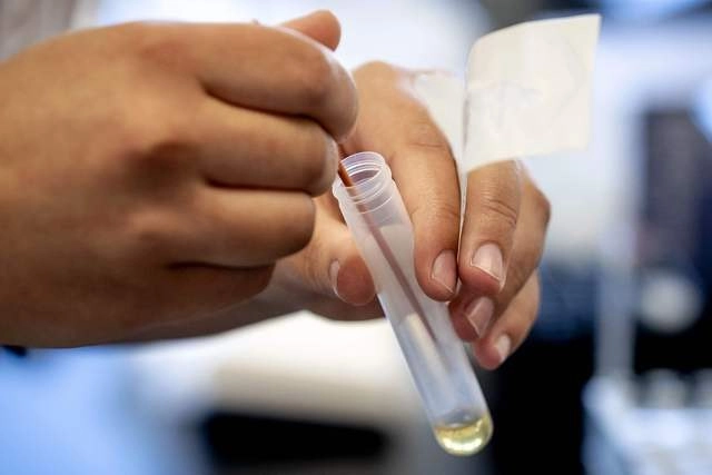 Equipo para hacer exámenes sobre el coronavirus, en un hospital de Roosendaal, Países Bajos. Foto Afp