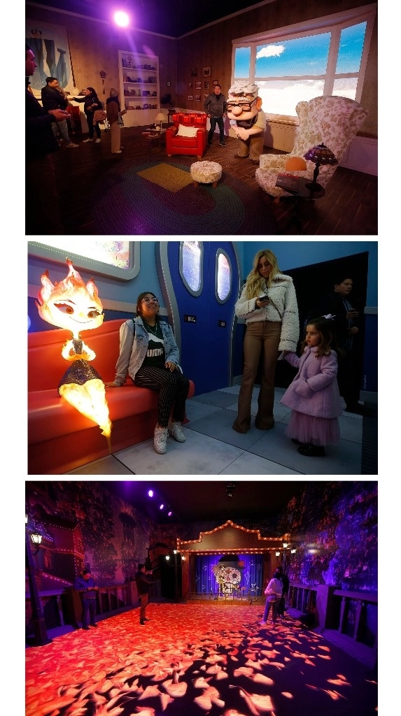 La Gran Carpa de Santa Fe abrió sus puertas este jueves a 'Mundo Pixar', donde los asistentes podrán tomarse selfis con personajes como el sheriff Woody, Buzz Lightyear, Rayo McQueen, James Sullivan y Mike Wazowski, entre otros. Foto José Antonio López



