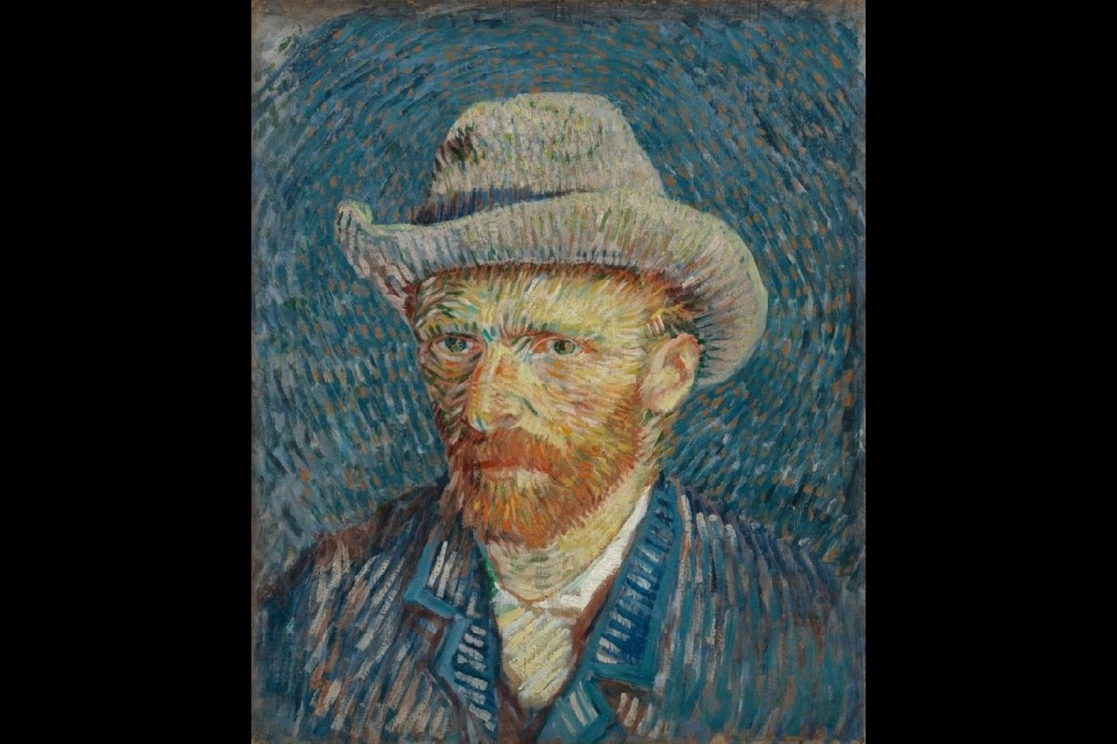 Autorretrato con sombrero de fieltro gris. París, septiembre-octubre de 1887. Imagen tomada del sitio de https://www.vangoghmuseum.nl/nl 