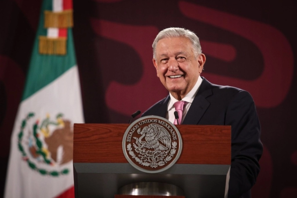 El presidente López Obrador, desde Palacio Nacional, en su conferencia de prensa de este jueves 27 de junio. Foto Cuartoscuro 
