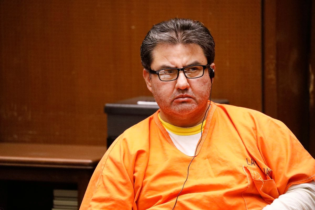 Naasón Joaquín García, el autodenominado apóstol de la iglesia evangélica La Luz del Mundo, durante una audiencia de revisión de fianza en un tribunal de Los Ángeles, el 15 de julio de 2019. Foto Al Seib / Los Angeles Times vía 