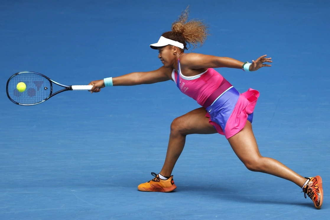 Naomi Osaka durante su debut en el torneo. Foto Ap