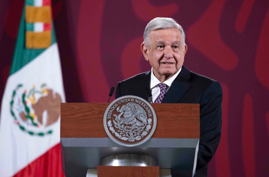 El presidente López Obrador, durante una de sus conferencias matutinas desde Palacio Nacional. Foto Presidencia / archivo
