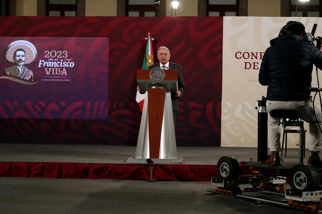 El presidente de México, Andrés Manuel López Obrador, durante su conferencia matutina en Palacio Nacional, en la Ciudad de México, el 26 de enero de 2023. Foto Yazmín Ortega Cortés