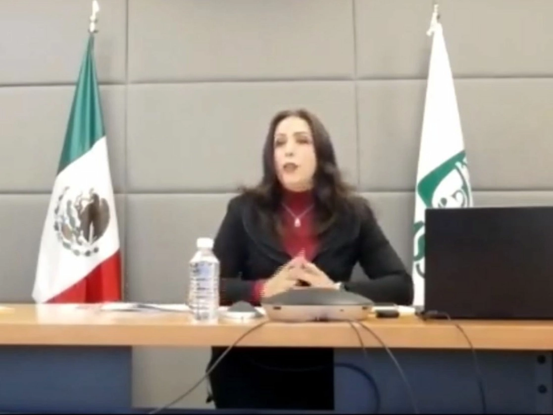 La directora de Incorporación y recaudación del IMSS, Norma Gabriela López, explicó que las empresas de terciarización realizan pagos no auditables por el instituto, y se utilizan conceptos que no se integran el salario base de cotización para disfrazar al salario de los trabajadores. Imagen tomada de la transmisión en vivo a través del Twitter de @Tu_IMSS