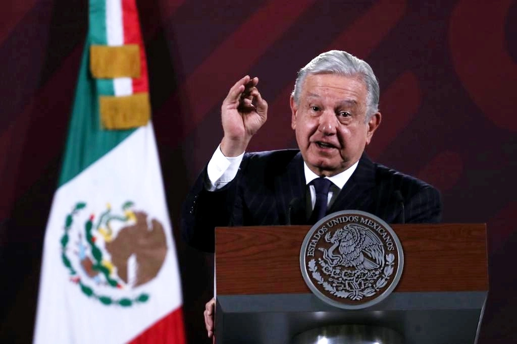 El presidente de México Andrés Manuel López Obrador, durante su conferencia matutina en Palacio Nacional, en la Ciudad de México, el 23 de febrero de 2023. Foto Roberto García Ortiz