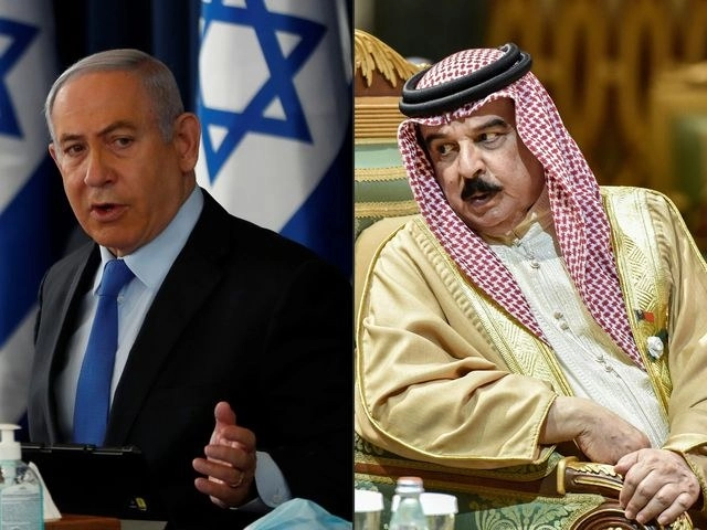 En imágenes de archivo, el primer ministro israelí, Benjamin Netanyahu, y el rey de Bahréin, Hamad bin Isa Al Khalifa. Foto various sources / Afp