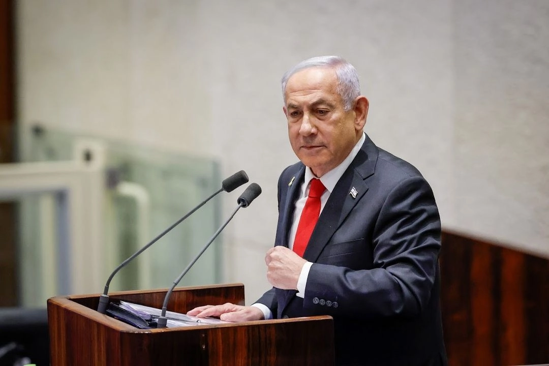 Benjamin Netanyahu, el primer ministro israelí,  en el Parlamento israelí. 