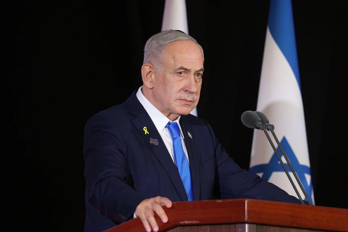 El primer ministro israelí, Benjamín Netanyahu, participó en la ceremonia conmemorativa estatal en honor a los soldados caídos en la guerra, en el Monte Herzl, Jerusalén, el jueves 16 de octubre de 2025. Foto