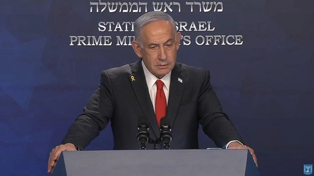 Benjamin Netanyahu, primer ministro de Israel durante una rueda de prensa. Foto 