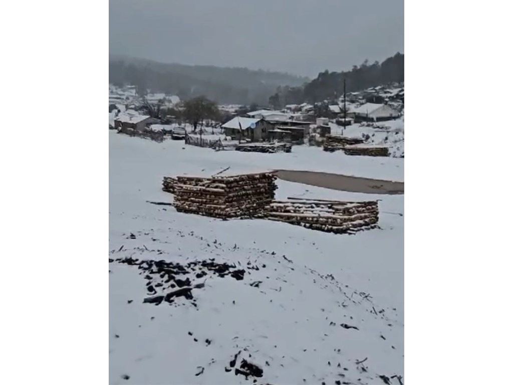 Unas 20 comunidades rurales de los municipios de Guanaceví y Tepehuanes amanecieron nevados. Foto 'La Jornada'