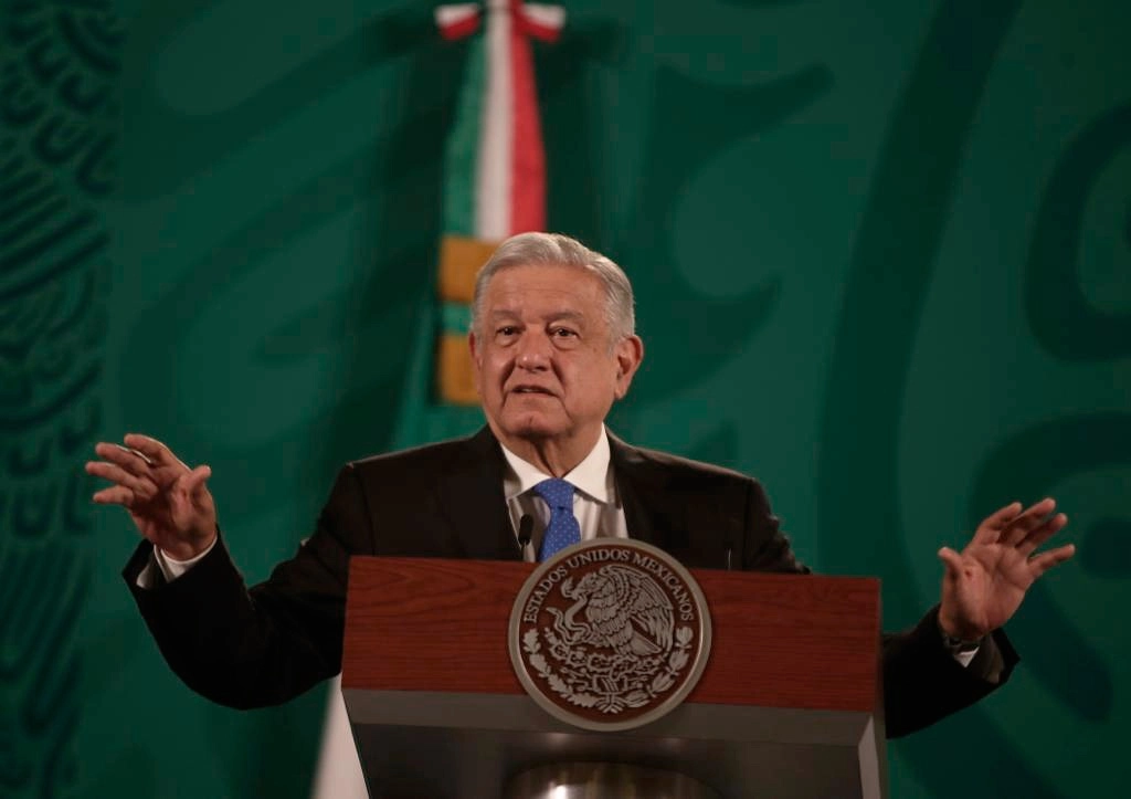 El presidente Andrés Manuel López Obrador durante la conferencia de prensa matutina en Palacio Nacional, el 21 de octubre de 2021. Foto José Antonio López