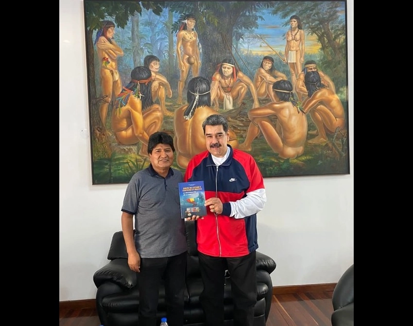 Evo Morales visitó en Caracas al presidente venezolano, Nicolás Maduro. Foto Tomada del Twitter @NicolasMaduro