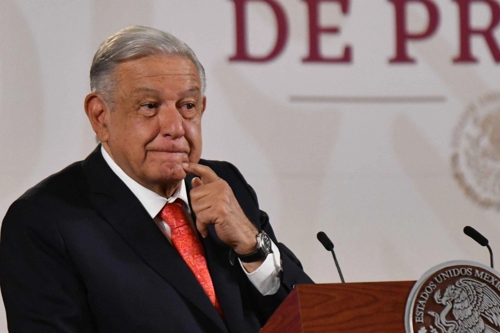 El presidente López Obrador, durante su conferencia desde Palacio Nacional, el 26 de marzo de 2024. Foto Cuartoscuro 