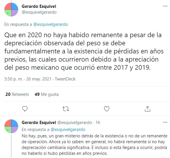 Algunos de los mensajes del funcionario en su cuenta de twitter.