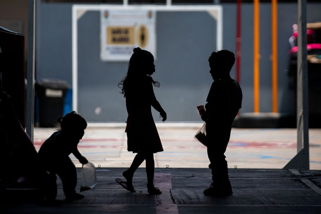Niños en un albergue migrante en la Ciudad de México. Foto