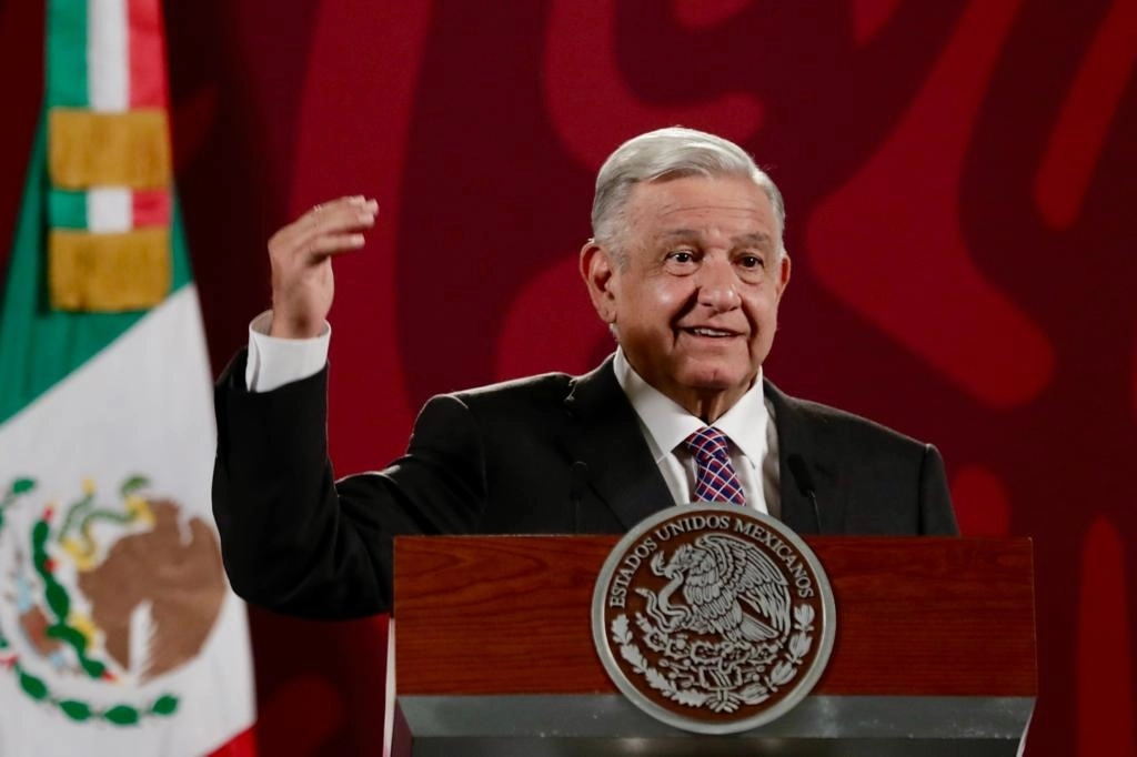 El presidente de México, Andrés Manuel López Obrador, durante su conferencia matutina en Palacio Nacional, en la Ciudad de México, el 28 de noviembre de 2022. Foto Roberto García Ortiz