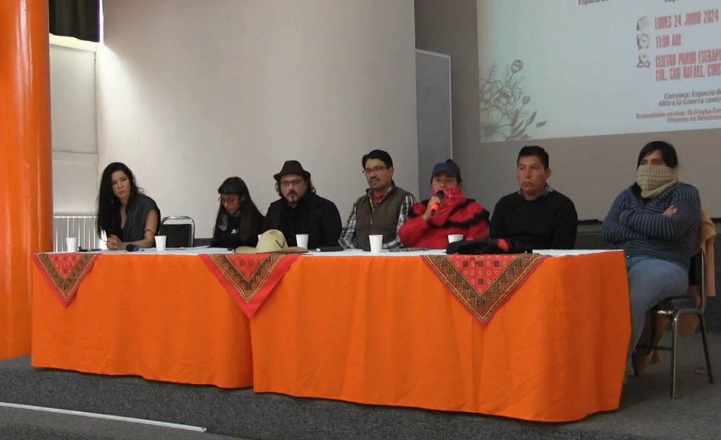 Conferencia de Prensa: Frente a la Tormenta, la resistencia de los pueblo. Imagen tomada del video compartido en redes sociales