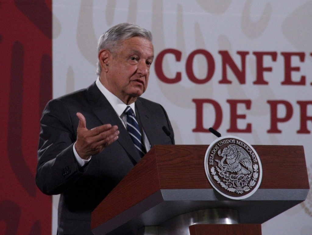 El presidente Andrés Manuel López Obrador durante la conferencia matutina en Palacio Nacional. Foto Cuartoscuro